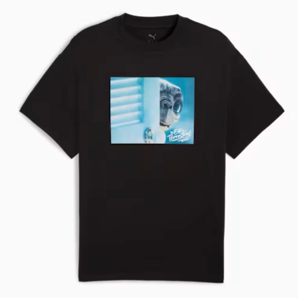 Puma x E.T. Extraterrestial Black Shirt Size M NEW Top E.T. Puma Logo Casual